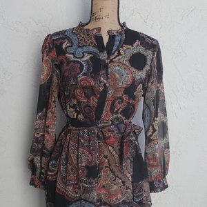 3/$30 Zara Print Dress Black Babydoll